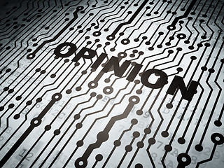 Image showing Advertising concept: circuit board with Opinion