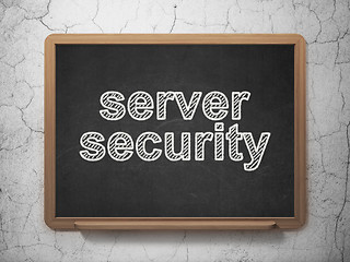 Image showing Protection concept: Server Security on chalkboard background