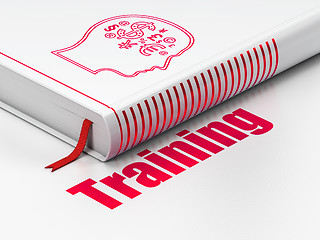 Image showing Education concept: book Head With Finance Symbol, Training on white background