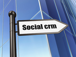 Image showing Finance concept: sign Social CRM on Building background