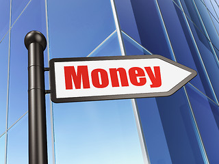 Image showing Business concept: sign Money on Building background