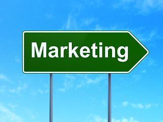 Image showing Marketing concept: Marketing on road sign background