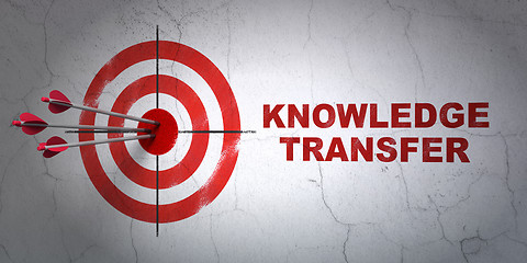 Image showing Education concept: target and Knowledge Transfer on wall background