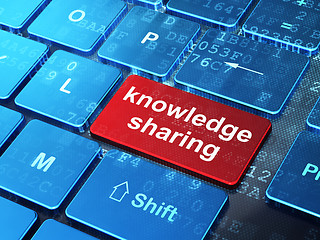 Image showing Education concept: Knowledge Sharing on computer keyboard background