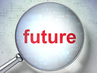 Image showing Time concept: Future with optical glass