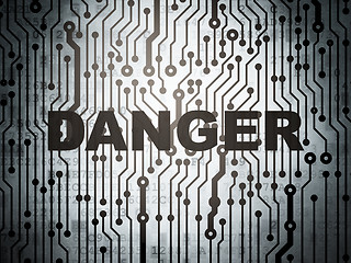 Image showing Privacy concept: circuit board with Danger