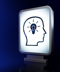 Image showing Education concept: Head With Lightbulb on billboard background
