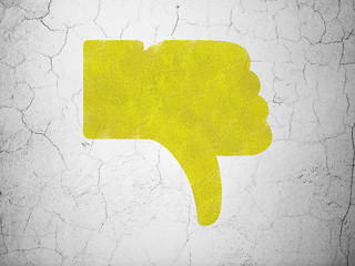 Image showing Social media concept: Thumb Down on wall background
