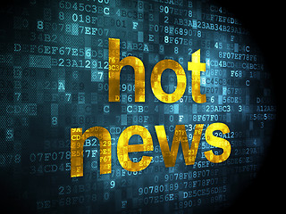 Image showing News concept: Hot News on digital background