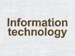 Image showing Data concept: Information Technology on fabric texture background