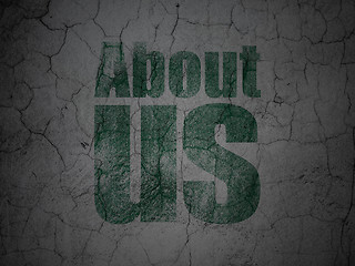 Image showing Marketing concept: About Us on grunge wall background
