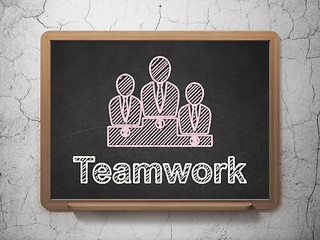 Image showing Finance concept: Business Team and Teamwork on chalkboard background