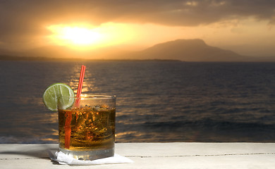 Image showing cocktail by the sea