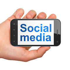 Image showing Social media concept: Social Media on smartphone