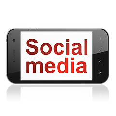 Image showing Social network concept: Social Media on smartphone