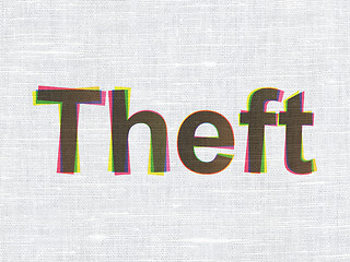 Image showing Privacy concept: Theft on fabric texture background