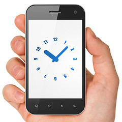 Image showing Time concept: Clock on smartphone