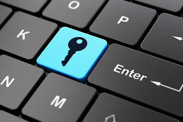 Image showing Privacy concept: Key on computer keyboard background