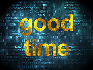 Image showing Timeline concept: Good Time on digital background