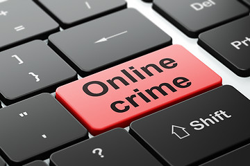 Image showing Protection concept: Online Crime on computer keyboard background