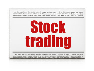 Image showing Business concept: newspaper headline Stock Trading