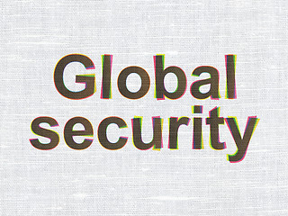 Image showing Security concept: Global Security on fabric texture background