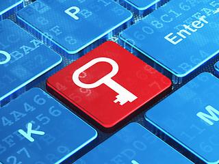 Image showing Security concept: Key on computer keyboard background