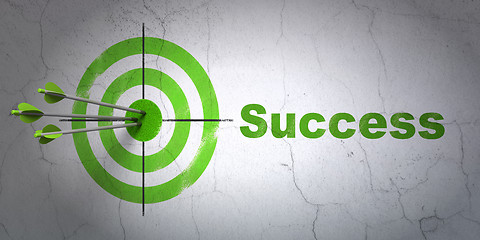 Image showing Business concept: target and Success on wall background