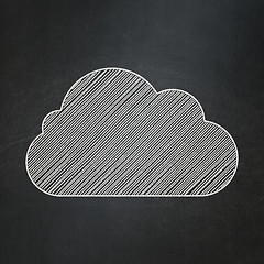 Image showing Cloud computing concept: Cloud on chalkboard background