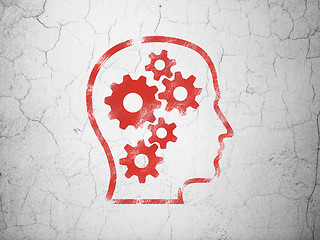 Image showing Education concept: Head With Gears on wall background