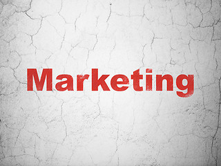 Image showing Marketing concept on wall background