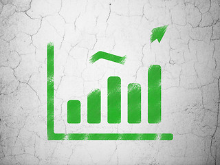 Image showing Marketing concept: Growth Graph on wall background