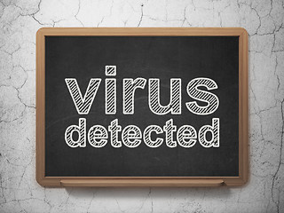 Image showing Protection concept: Virus Detected on chalkboard background