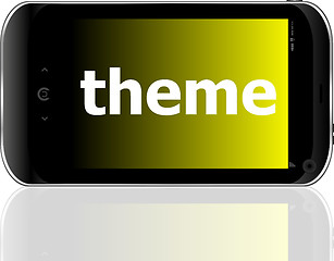 Image showing theme word on smart mobile phone, business concept