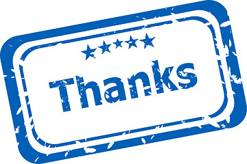 Image showing Stylized stamp showing the term thanks. All on white background