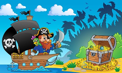 Image showing Pirate theme with treasure chest 2