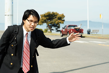 Image showing Travelling businessman