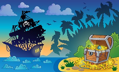 Image showing Pirate theme with treasure chest 5