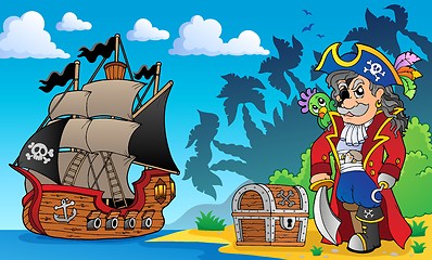 Image showing Pirate on coast theme 3