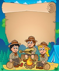 Image showing Children scouts theme parchment 1