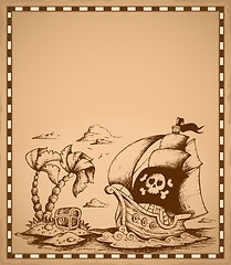 Image showing Pirate theme drawing on parchment 2