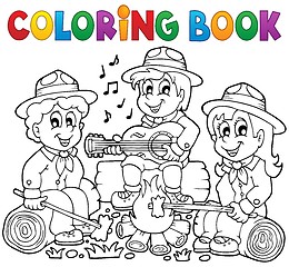 Image showing Coloring book scouts theme 1