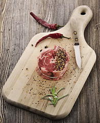 Image showing Piece Of Red Raw Meat Steak