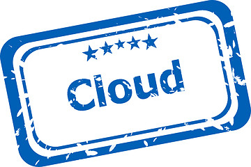 Image showing abstract cloud on stamp signs, web symbols and icons