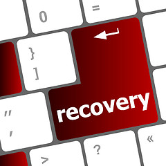 Image showing recovery text on the keyboard key