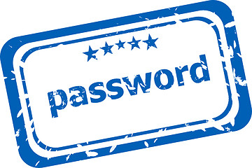 Image showing password Rubber Stamp over a white background