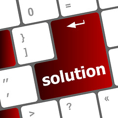 Image showing Wording solutions on computer keyboard key button