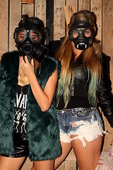 Image showing Women with gasmasks