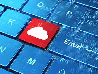 Image showing Computing concept: Cloud on computer keyboard background