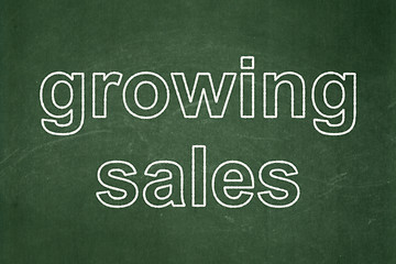 Image showing Business concept: Growing Sales on chalkboard background